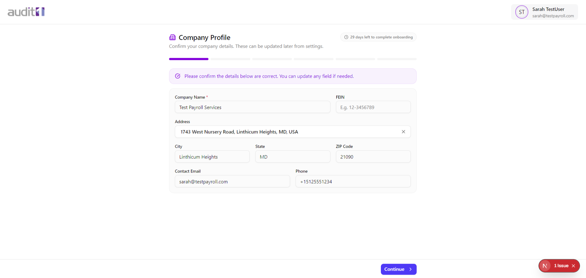 Company profile step
